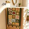 Modern American Home Decor Vintage Floral Jacquard Table Runner, Decorative Scarf with Tassels, Washable Elegant Accessories Cover Cloth for
