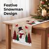 Christmas Snowman Table Runner Holiday Kitchen Decor Durable Fabric Festive Design for Dining Table Seasonal Parties Family Gatherings