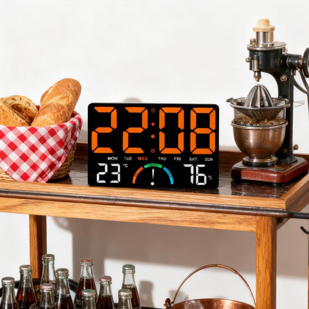 LED Wall Clock Large LED Display Electronic Clock for Adults Home Indoor