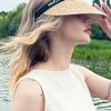 Organic Band Raffia Sun Cap Black/Natural