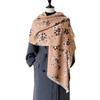 Retro Elegant Plum Blossom Imitation Cashmere Scarf Women'S Thickened Double-Sided Cold Protection Outside With Winter Shawl Office Cape