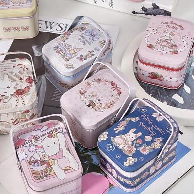 Жестяная коробка для конфет Детские подарки Маленькая жестяная коробка Коробки для печенья Портативный подарочный кейс Для украшения на день рождения, свадьбу