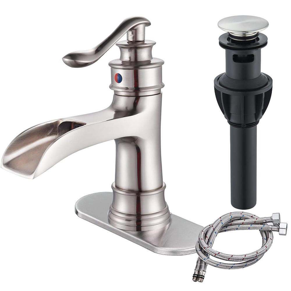 Waterfall Bathroom Faucet Oil Rubbed Bronze Single Handle Lavatory Mixer Tap Vessel Sink Faucet Farmhouse Vanity Sink Faucet