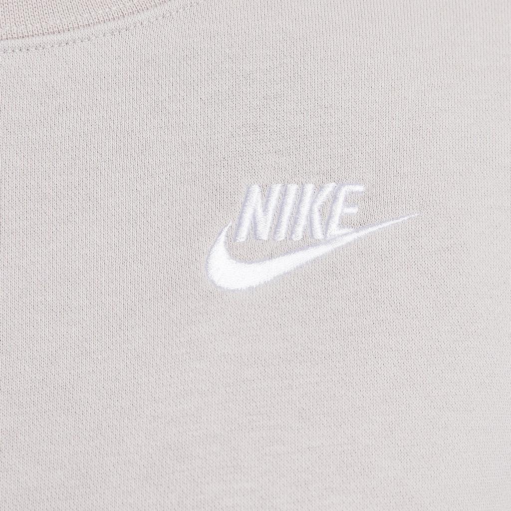 Nike Спортивная клубная флисовая толстовка с круглым вырезом женская толстовка платиново-фиолетовая белая DQ5474-019