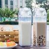 500ml/1000ml Milk Carton Water Bottle Transparent Plastic Portable Clear Box For Juice Tea Milk Bottles Drinking Cup