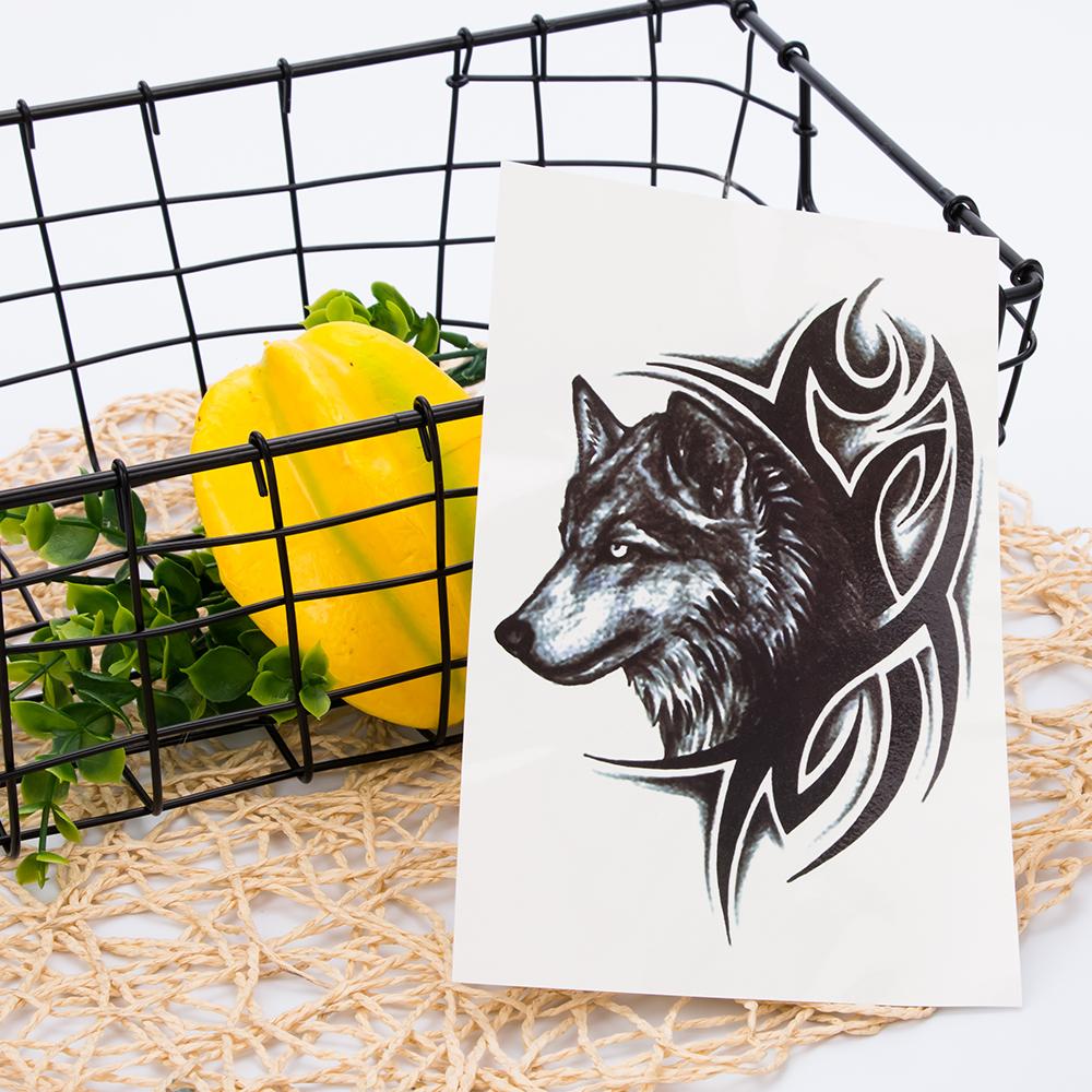 2pcs Large Fake Tattoos Waterproof Body Art Wolf King Temporary Tattoos Wolf Tattoo Sticker
