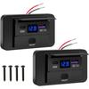 Car Charger Panel, Automatic Power Adjustment 65W PD3.0 USB C & 18W QC USB A Ports, Car Charging Outlet Panel with Button Switch & LED Voltmeter