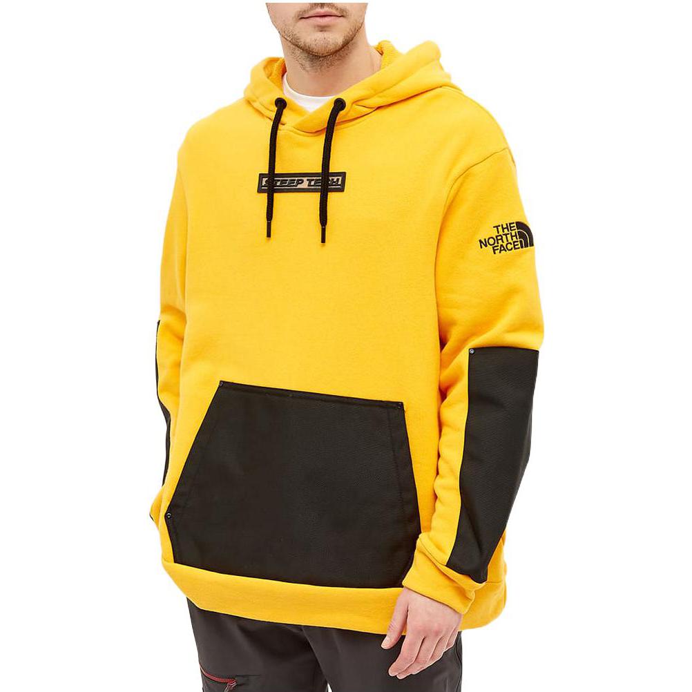 THE NORTH FACE Sweatshirts Men's Yellow Black Hooded Moderate Regular NF0A4R5G-ZU3
