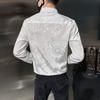 Handsome Solid Straight Turn-down Collar Thin Shirts Fashion Spring Summer Business Casual Printing Button Men's Clothing 2023