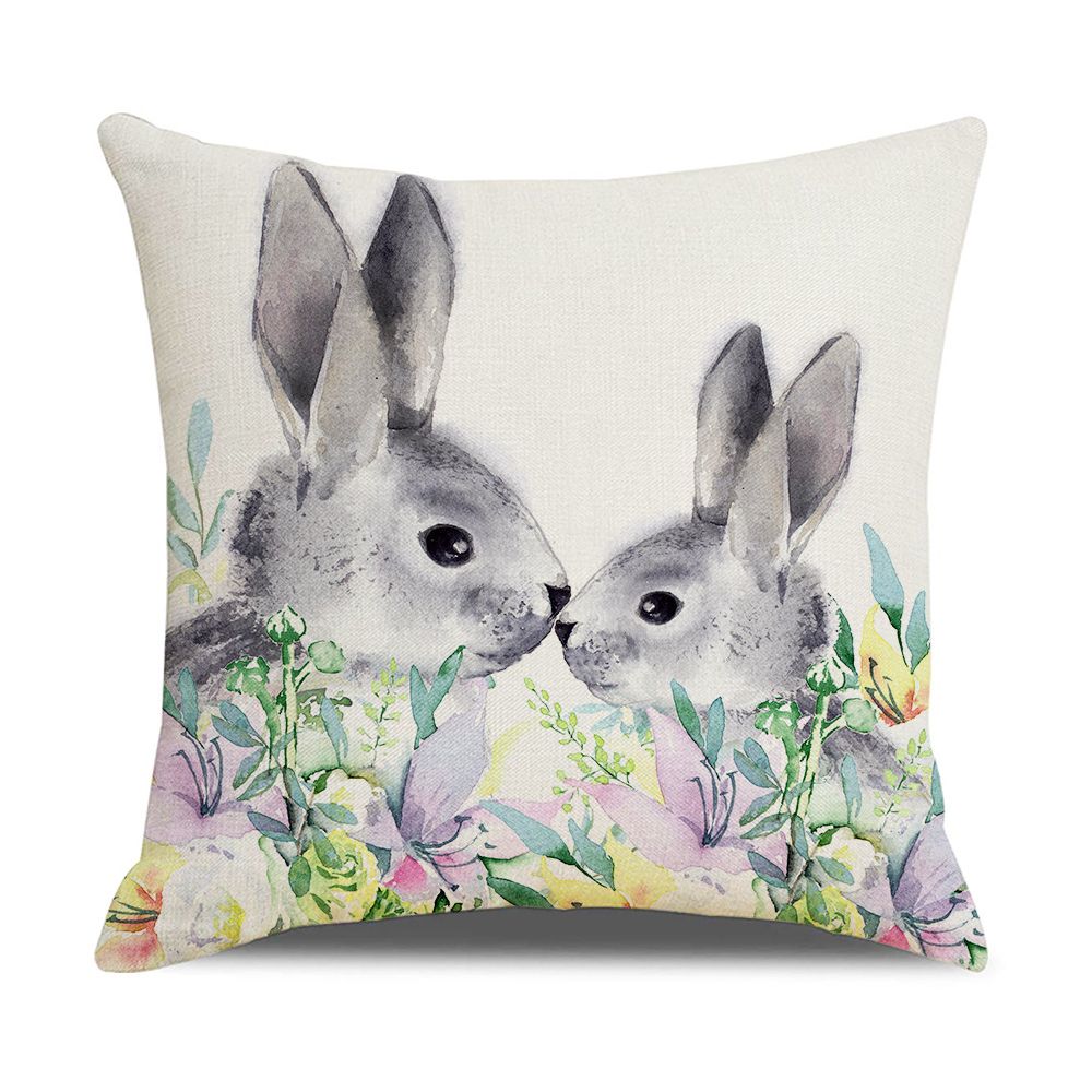 Happy Easter Bunny Eggs Sofa Pillow Case Cushion Cover Easter Decorations Easter Pillowcase