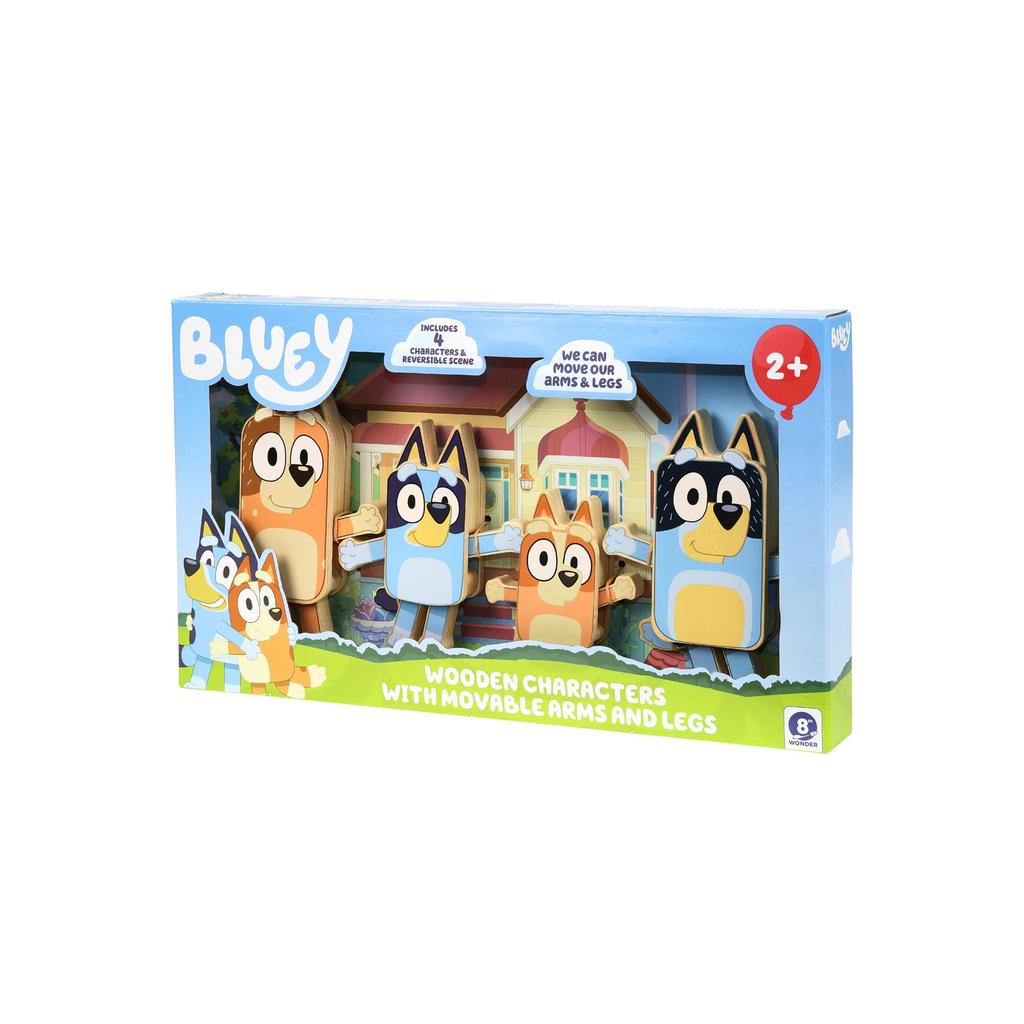 Деревянные фигурки персонажей Bluey 4 красочные деревянные фигурки, сертифицированные FSC для детей от 3 лет – –