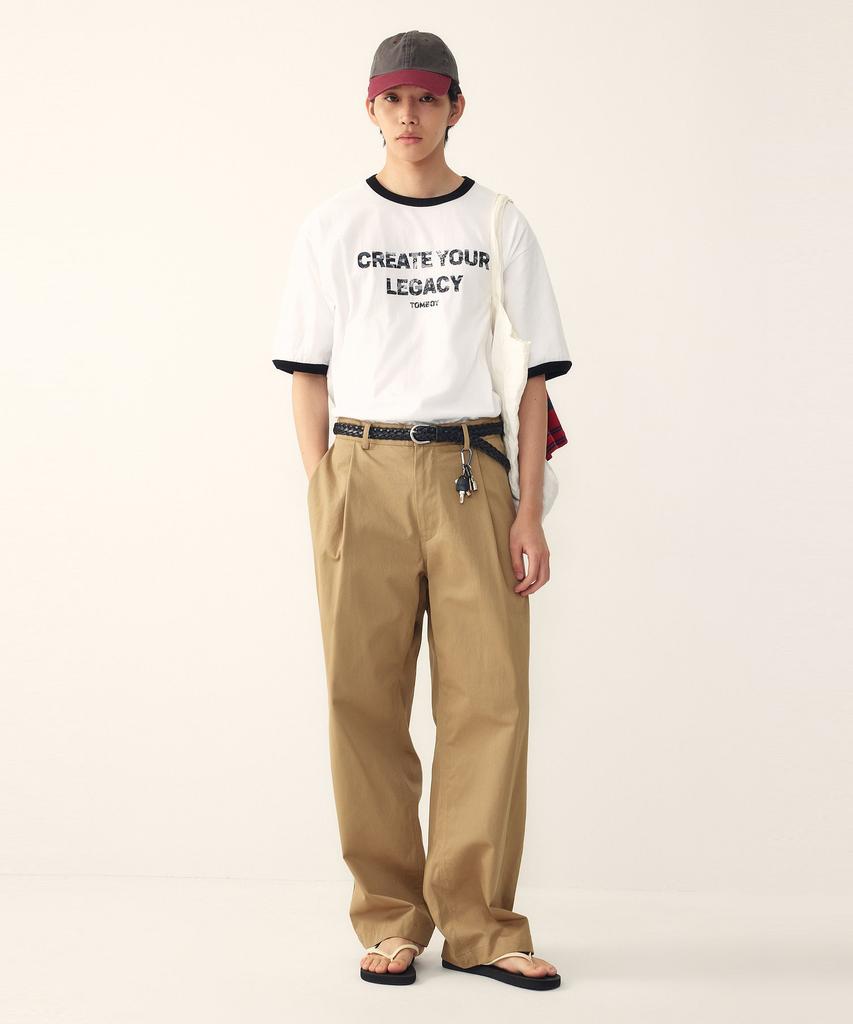 STUDIO TOMBOY [Мужские] Хлопковые брюки чинос с боковой пряжкой_Бежевый 91M6231242