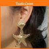 Fashionable Gold Shell Starfish Design Women Metal Earrings For Women