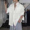 Весенние свободные мужские рубашки с воротником-стойкой и длинным рукавом на пуговицах