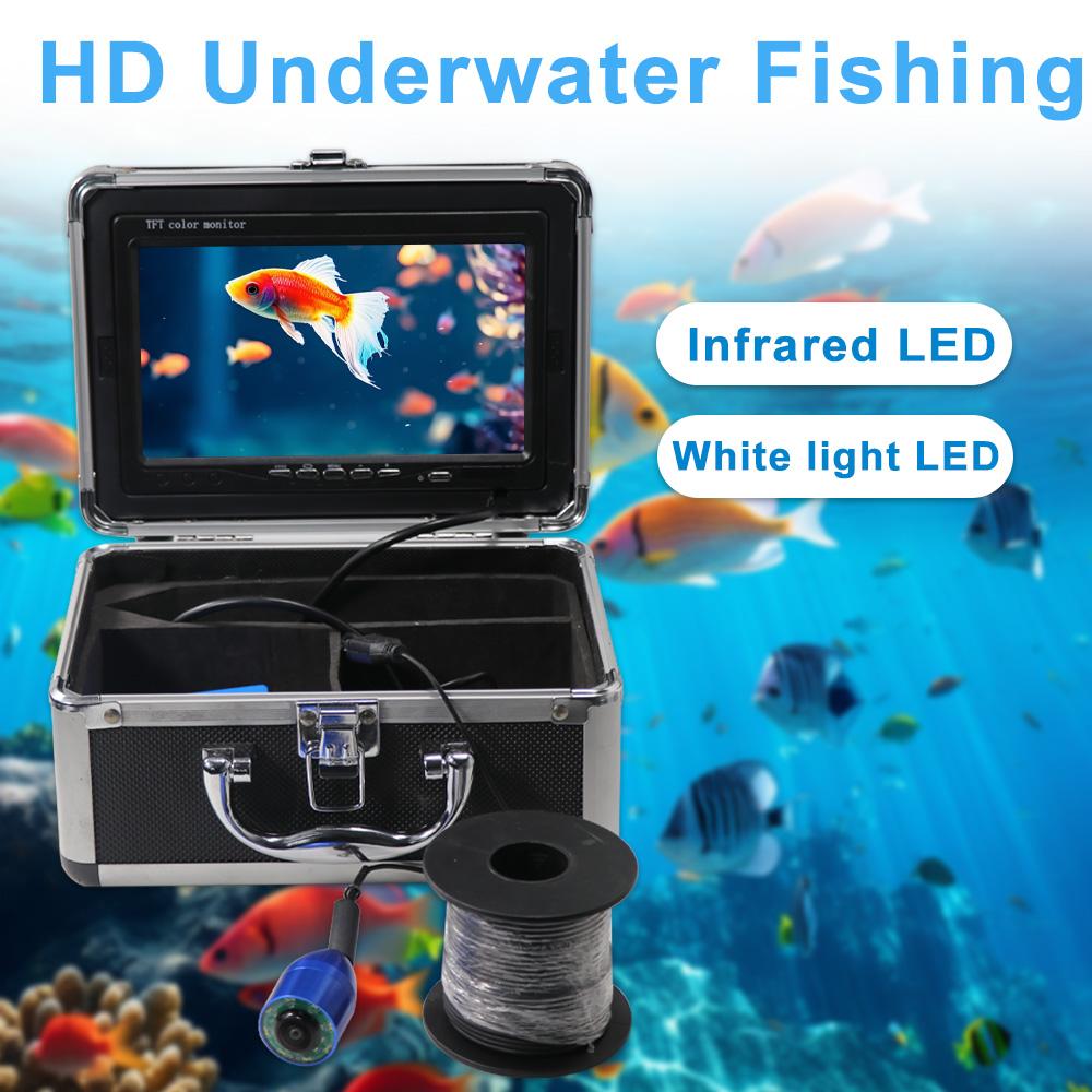 7-дюймовая камера для подводной рыбалки, широкоугольный инфракрасный эхолот ночного видения HD, 24 шт., портативный монитор 1000TVL
