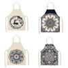 Mandala Printed Apron Kitchen Oil and Stain Proof Apron Chef Half Long Apron Sleeveless Sling Bib Baking Cooking Accessories
