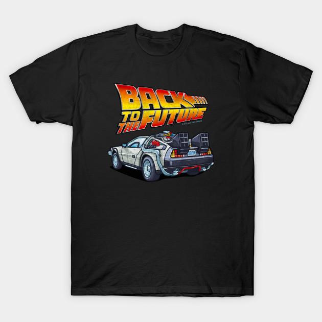 Мужская черная футболка с принтом Назад в будущее - Dmc Delorean Печать на трансферной бумаге без вырезания Хлопковая футболка