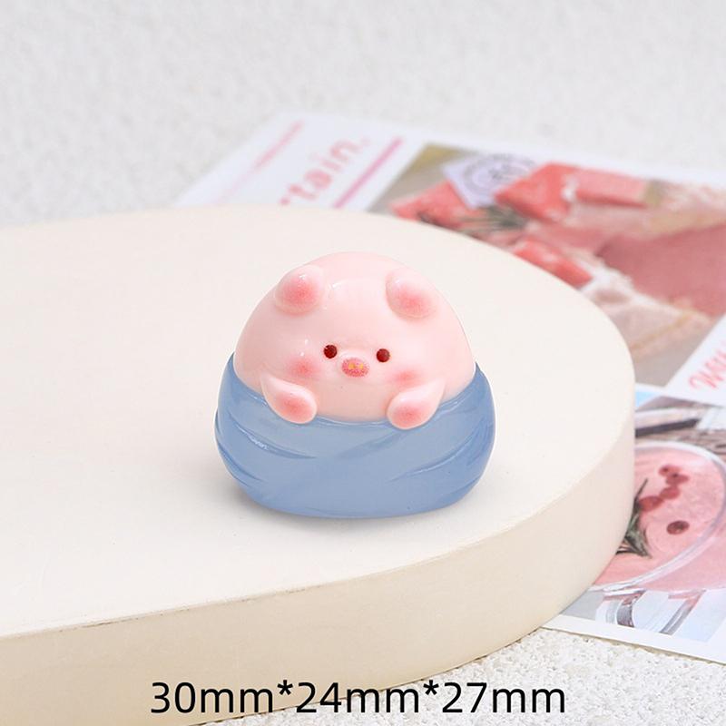 Маленькая светящаяся свинья Zongzi смоляные аксессуары DIY ювелирные изделия мультяшный кремовый клей аксессуары креативные светящиеся украшения