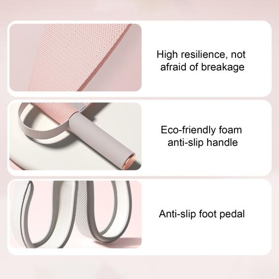 Фитнес-лента с нескользящей ручкой, компактный дизайн, портативная лента для растяжки, вспомогательное устройство для тренировок