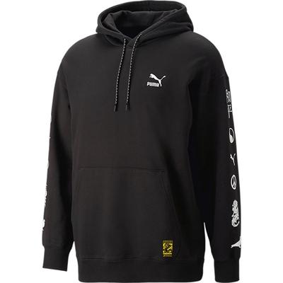 Puma Свитшот с капюшоном и принтом логотипа, унисекс, черный 620652-01