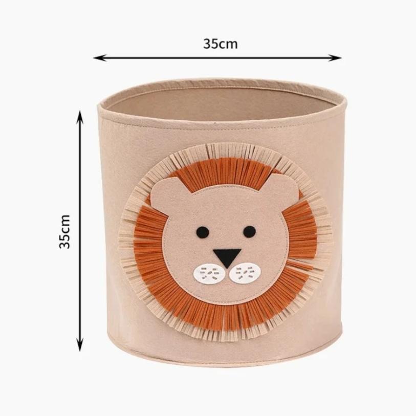 Adorable Cartoon Animal Felt Storage Bin Kids Toy Organizer Large Capacity Laundry Basket for Room Cloth Organizing Baskets