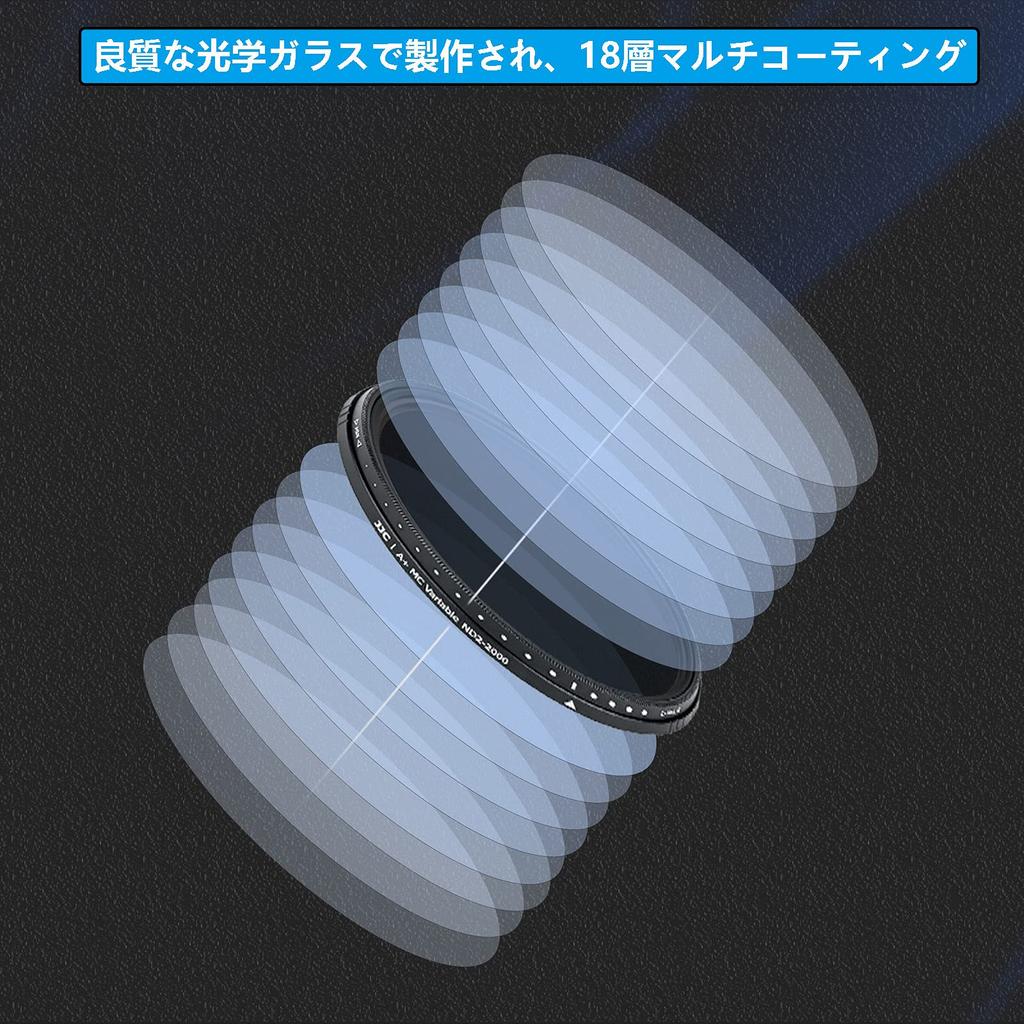 JJC Variable ND Neutral Density Adjustable Compatible with Including Canon EF 50mm EF 85mm Fujifilm XF XC and Thin Frame Filter Protective Case Fiber