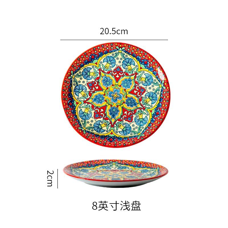 6,5 дюйма/8 дюймов/10 дюймов Керамические тарелки Тарелка для яиц Костяной диск Западные тарелки для стейка Основные блюда Неглубокие плоские тарелки