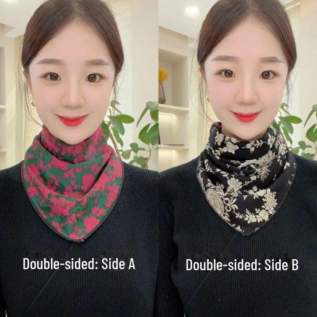 Reversible Double-Layer Triangle Scarf - Stylish and Warm for Spring, Autumn, and Winter