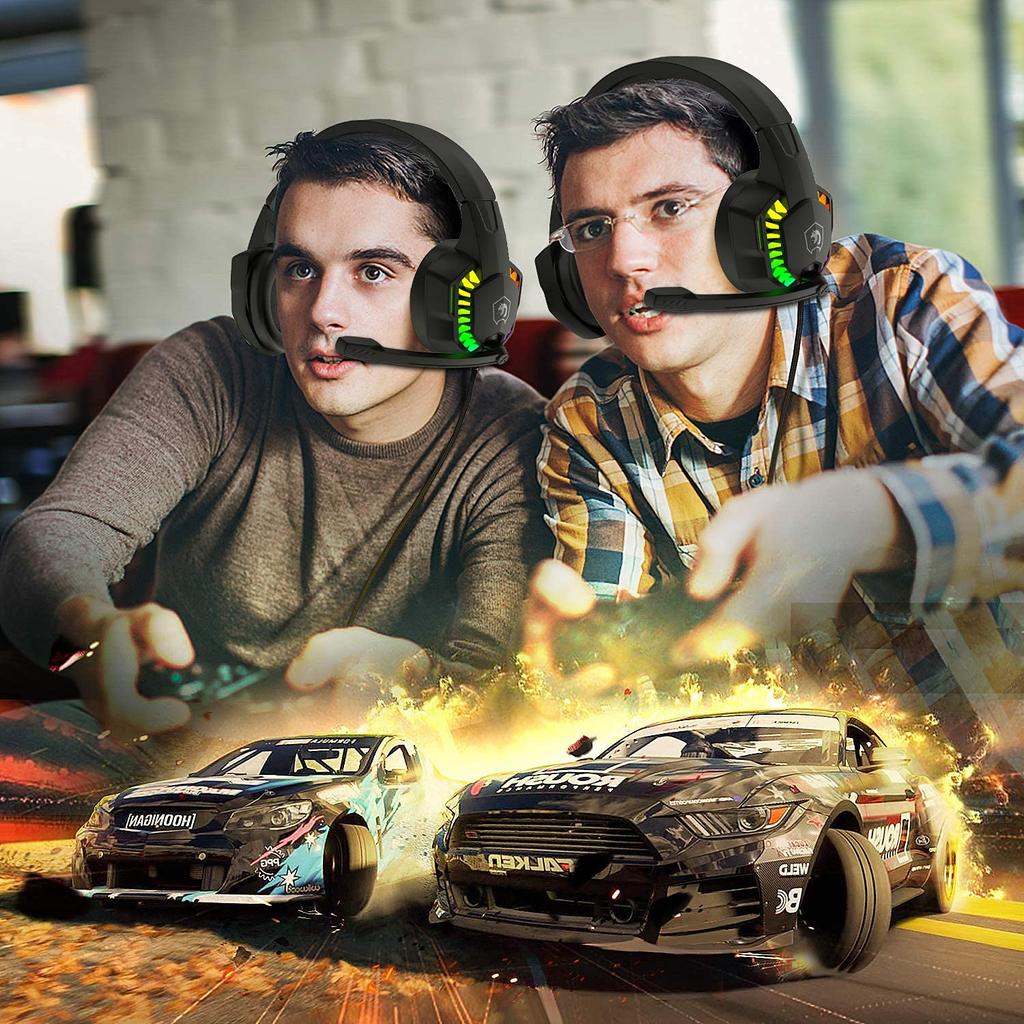 Gaming Noise Noise LED Fps Xbox Unisex Headset, Headphones, Wired, Reduction, Foldable, Lightweight, Breathable, Cancelling, Light, Switch, One,