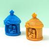 Форма из силикона в виде дома, форма для рождественской свечи для изготовления свечи, мыла, гипса, рождественские украшения