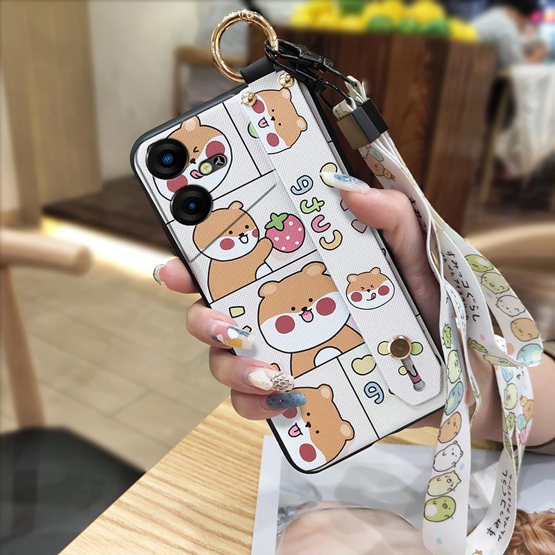 Back Cover Cute Phone Case For Tecno Pova Neo3/LH6N Protective Waterproof Cartoon Silicone Ring Anti-dust Soft Case