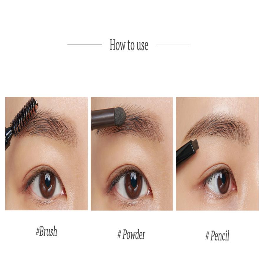 Thim Artist Touch Brow Duo Pencil 0.2g + Powder 0.4g 3 Colors