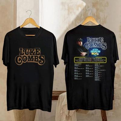 2026 Luke Combs My Kinda Saturday Night Tour Футболка Черная Унисекс S-5XL Унисекс Футболка
