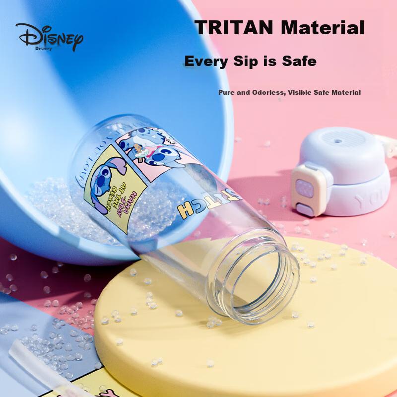 Disney Kids Double Spout Durable Plastic Water Bottle Large Capacity Summer Student School Drinking Cup