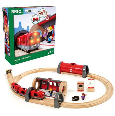 BRIO WORLD Набор Метро [20 деталей] Возраст 3 года и старше (Игрушечный поезд, деревянный, рельсы) 33513