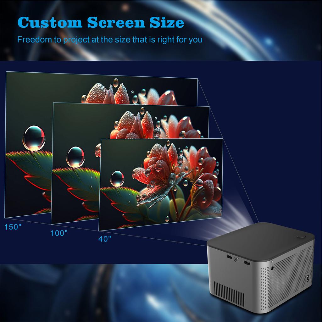 HY350 с Android 11.0 Портативный проектор HD 350 люмен с жестким разрешением 4K Поддержка AV1