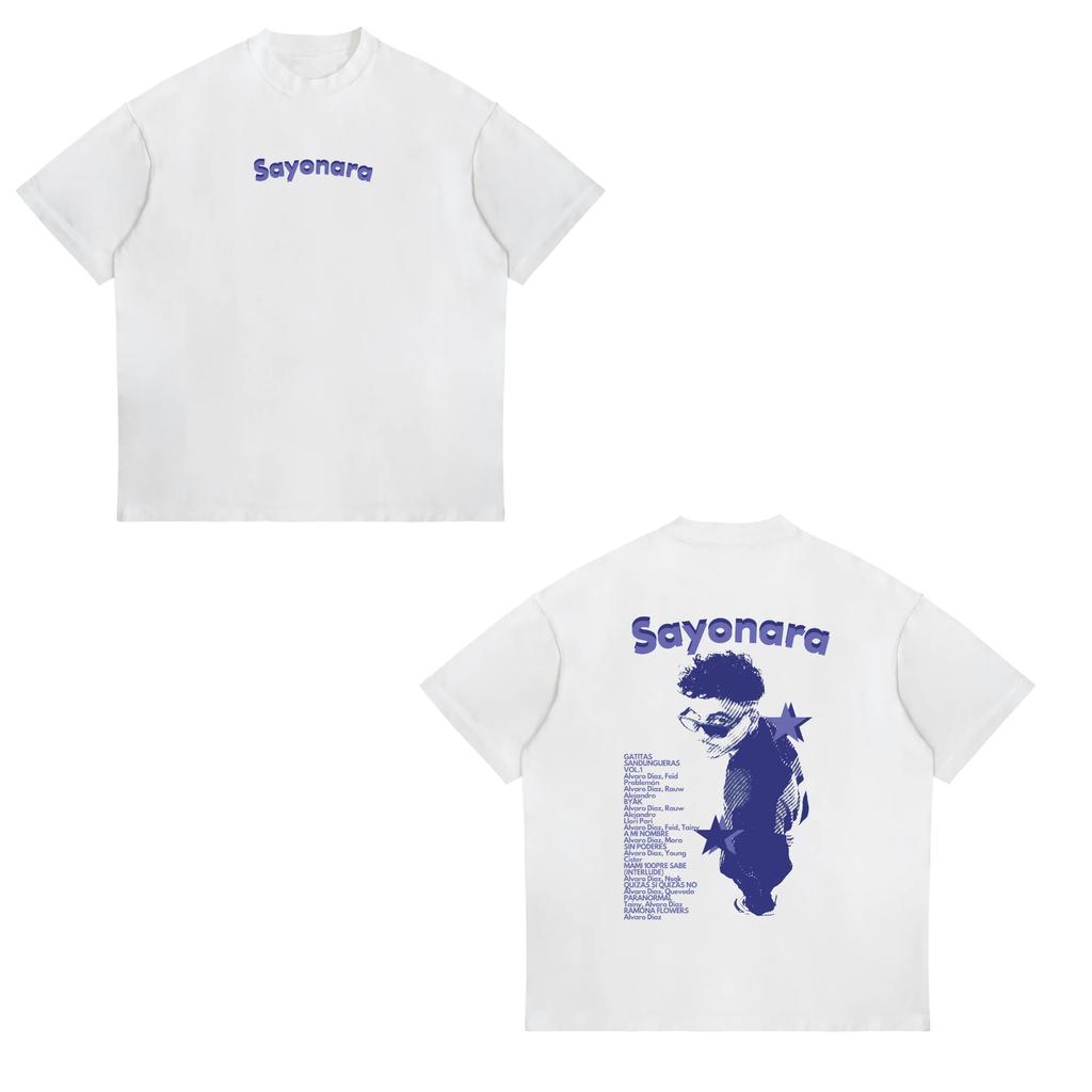 Rapper Alvaro Diaz Sayonara 2025 Album Print T-Shirt Men's Women Retro High Quality Fashion T-shirts Casual Cotton Tops T Shirt