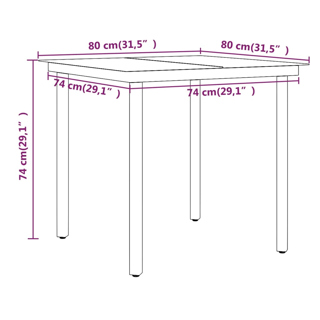 5 Piece Outdoor Dining Set with Cushions Black