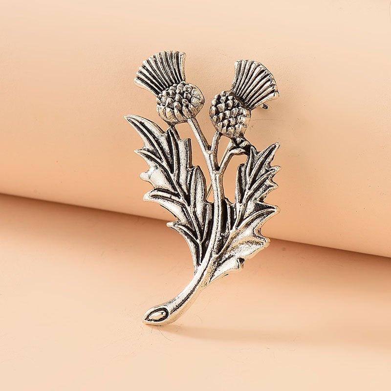 Vintage Creative Thistle Brooch Pin Corsage Clothing Accessories