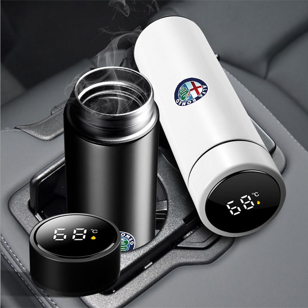 1pc Thermos Bottle Smart Cup With Temperature Display 304 Stainless Steel Vacuum Insulated Intelligent Cup For Alfa Romeo 159