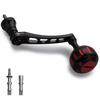 HEIGHTEN Variable Reel Handle with Knob for Shimano Daiwa Universal Spinning Reels Chrysant Series Knob Black 65-70mm 35/38mm (35mm -1 - & Red) (505)