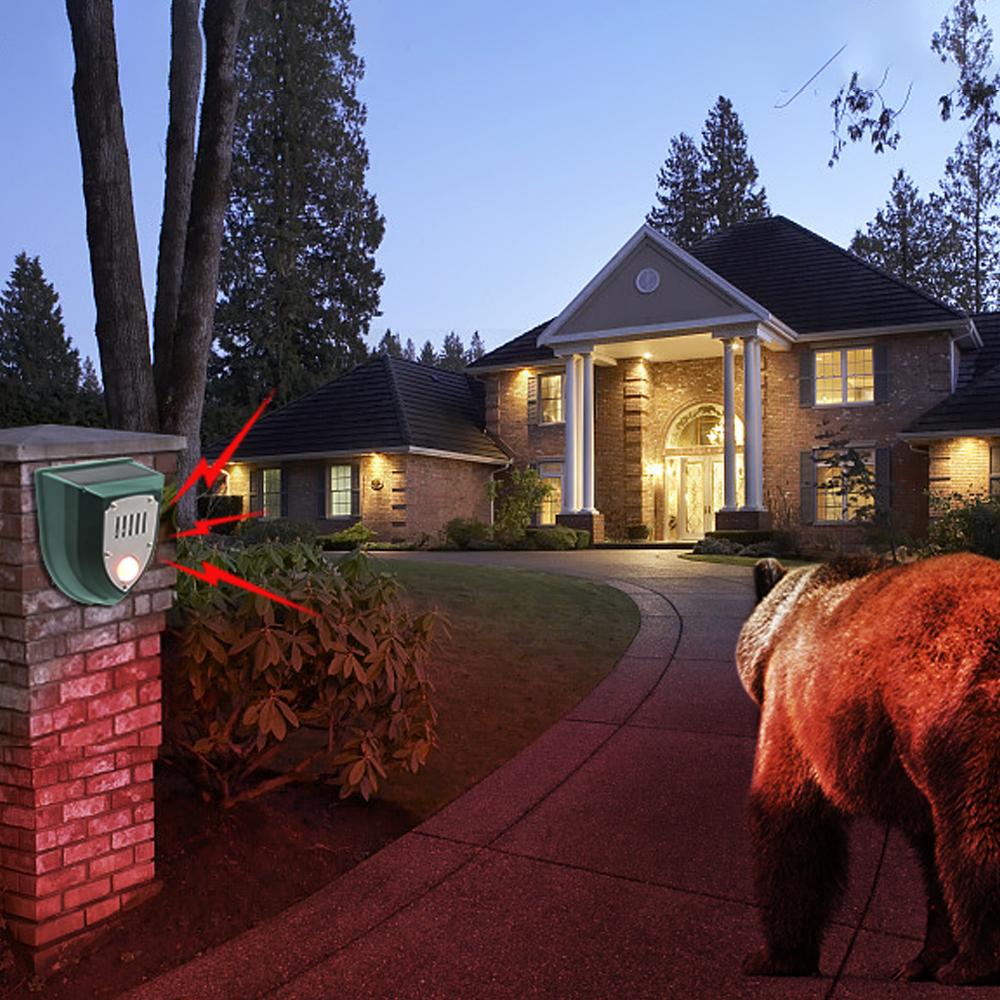 Solar Electronic Ultrasonic Repeller with PIR Motion Sensor Alarm Timed Human Body Induction