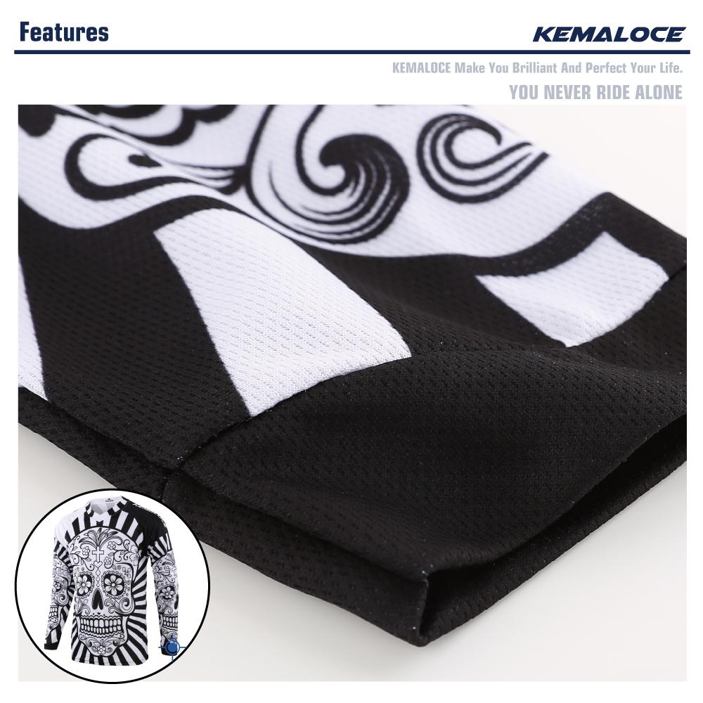 KEMALOCE Мужской MTB Джерси с длинным рукавом, быстросохнущий спортивный трикотаж для мотокросса, белый череп, велосипед BMX