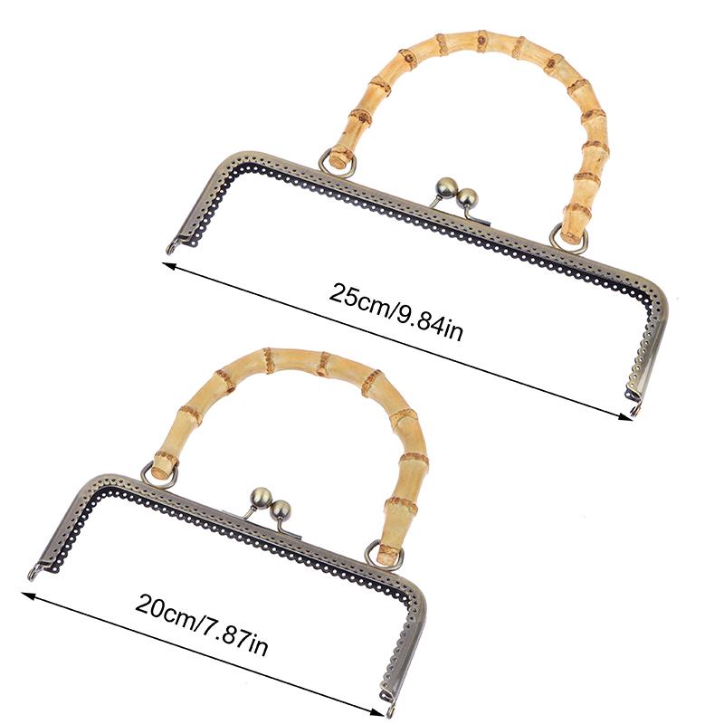 1 шт., винтажный металлический кошелек, рамка, застежка-поцелуй, замок с бамбуковой ручкой, ювелирные застежки, швейные застежки, принадлежности для изготовления кошелька