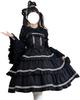 Lolita JSK Ruffle Dress Cosplay Jumper Skirt [Lady Lazy] (Black)