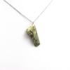 Stones and Minerals. Raw Epidote Necklace. 16.09 Ct. Belledonne, Isère, France.