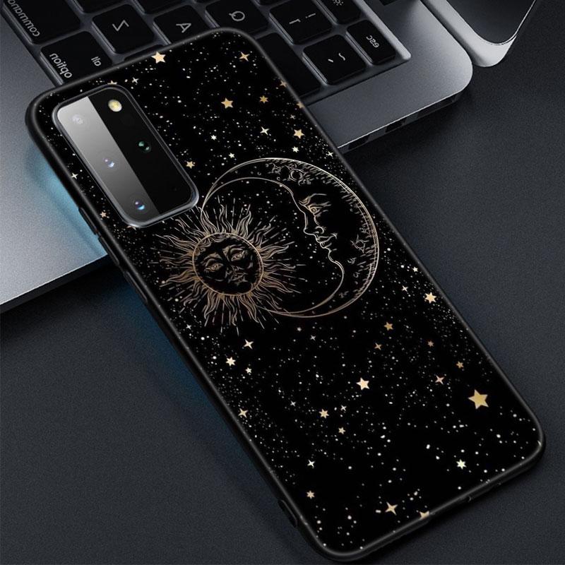 Witches Moon Tarot Mystery Totem Phone Case For Samsung Galaxy S22 Pro S21 S20 Ultra FE S10 Lite S9 S8 Plus S10E 5G Black Cover