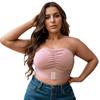 Strapless Bra for Large Breasts Small Size Non-slip Gathered Bandeau Chest Wrap Adjustable Front Buckle Beautiful Back Bra