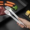Stainless Steel Hollow Out Food Clip Tongs BBQ Kitchen Cooking Food Serving Buffet Utensil Thickened Steak Clip Bread Food Clips