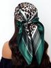 90cm Leopard Print Neckerchief Hijab Scarf For Women Silk Satin Headband Hair Scarves Female Square Shawls Ladies Head Bandana